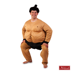 Sumo Worstelaar Met Zwarte Pruik