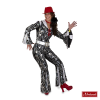 Zwarte Catsuit Met Zilveren Print -MASKERADE KLEDING Verkoop DISC429MK