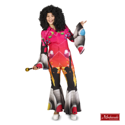 Roze Disco Catsuit Met Print