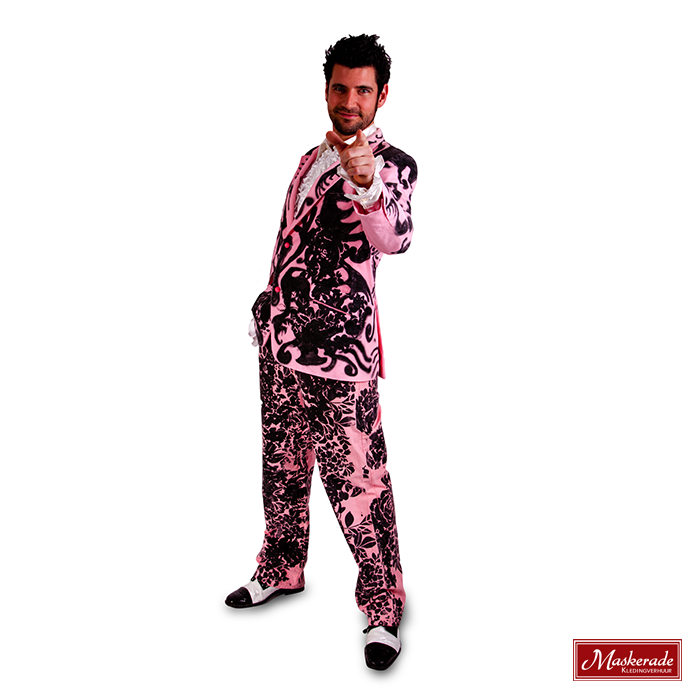 Roze Discokostuum Met Zwarte Print 3 Roze Discokostuum Met Zwarte Print