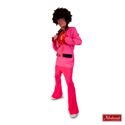Roze Discokostuum Met Wijde Pijpen