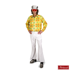 Geprinte Blouse Met Een Witte Broek