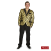 Gouden Jas En Blouse Met Zwarte Broek