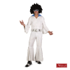 Witte Catsuit Met Blauwe Revers En Wijde Pijpen -MASKERADE KLEDING Verkoop DISC554WB