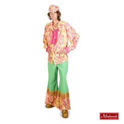 Geprinte Roze Disco Blouse Met Dito Broek