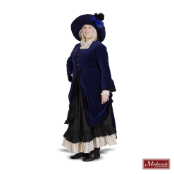 Charles Dickens: Jurk Met Krijtstreep Rok En Glanzende Blouse -MASKERADE KLEDING Verkoop DKNS401BB