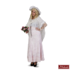 Lichtroze Rok Met Print En Witte Blouse En Witte Omslag (Charles Dickens) -MASKERADE KLEDING Verkoop DKNS434MK