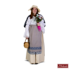 Beige Rok Met Witte Blouse, Grijs Schort En Blauwe Omslag (Charles Dickens) -MASKERADE KLEDING Verkoop DKNS439MK