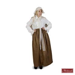 Bruingouden Rok Met Witte Blouse En Gekleurde Omslag (Charles Dickens)