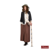 Charles Dickens: Bruin Gestreepte Rok Met Crème Blouse En Grijze Suède Omslag 1 Charles Dickens: Bruin Gestreepte Rok Met Crème Blouse En Grijze Suède Omslag -MASKERADE KLEDING Verkoop DKNS449MK