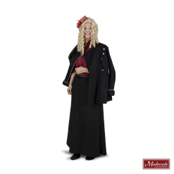 Charles Dickens: Zware Zwarte Rok Met Bijpassend Vest En Rode Blouse