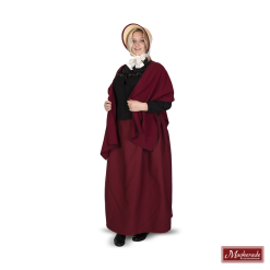 Charles Dickens: Bordeaux Rok Met Zwart Overhemd En Bordeaux Omslag