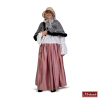 Charles Dickens: Glimmend Roze Rok Met Witte Blouse Met Grijze Omslag Met Pailletten En Dons -MASKERADE KLEDING Verkoop DKNS470MK