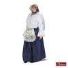 Charles Dickens: Donkerblauwe Rok Met Patroon En Witte Blouse En Schort En Blauwe Omslag -MASKERADE KLEDING Verkoop DKNS471MK
