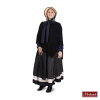 Charles Dickens: Zwart Kanten Rok Met Donkerblauwe Blouse En Zwarte Omslag -MASKERADE KLEDING Verkoop DKNS479MK