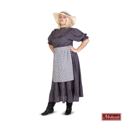 Charles Dickens: Grijs Met Paarse Hooggesloten Jurk