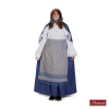 Charles Dickens: Blauwe Rok Met Patroon En Witte Blouse En Blauw Kanten Overslag -MASKERADE KLEDING Verkoop DKNS485MK
