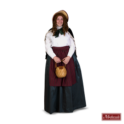 Charles Dickens: Blauwgrijze Rok Met Witte Blouse En Zwarte Omslag