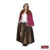 Charles Dickens: Bruine Rok Met Witte Blouse En Bordeaux Cape -MASKERADE KLEDING Verkoop DKNS496MK