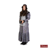 Charles Dickens: Grijze Gebloemde Jurk Met Grijze Overgooier -MASKERADE KLEDING Verkoop DKNS499MK