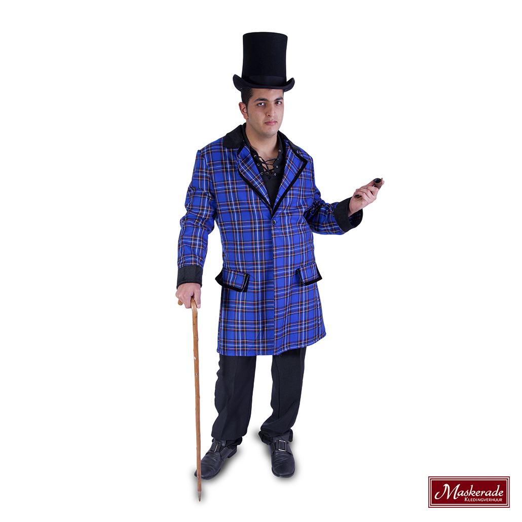 Charles Dickens: Blauw Geruit Kostuum 3 Charles Dickens: Blauw Geruit Kostuum