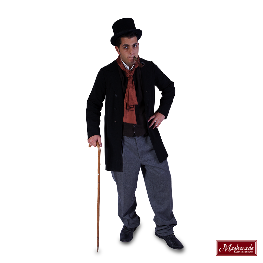 Charles Dickens: Grijs Kostuum Met Zwarte Jas 3 Charles Dickens: Grijs Kostuum Met Zwarte Jas