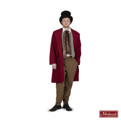 Charles Dickens: Bordeauxrode Jas Met Bruine Broek