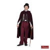 Charles Dickens: Bordeauxrode Cape Met Bordeaux Broek En Bruin Vest
