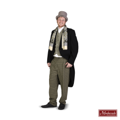 Charles Dickens: Zwarte Slipjas Met Groen Vest En Broek