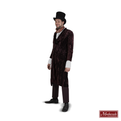 Charles Dickens: Fluwelen Bruine Lange Jas Met Groen Vest En Bruine Broek