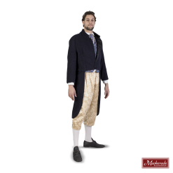 Charles Dickens: Donkerblauwe Rokjas Met Blauw Vest En Bruine Broek