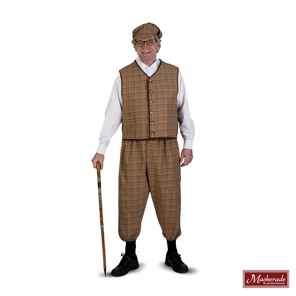 Charles Dickens: Bruin Geruiten Vest En Broek Met Pet 3 Charles Dickens: Bruin Geruiten Vest En Broek Met Pet