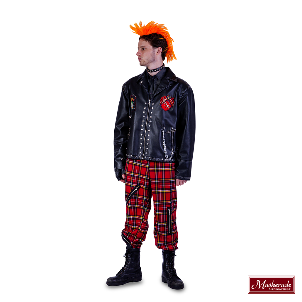 Punker Leren Jas En Rood Geruite Broek 3 Punker Leren Jas En Rood Geruite Broek
