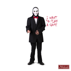 Jigsaw – Zwart Kostuum Met Masker En Driewieler