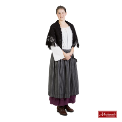 Witte Blouse, Paarse Rok, Zwart-wit Schort
