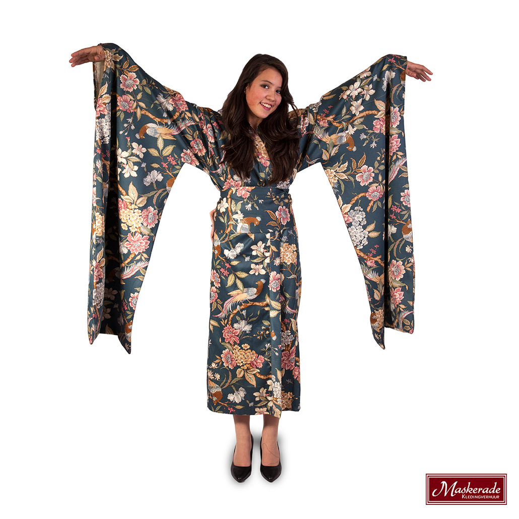 Japanse Geisha Met Bloemenmotief 3 Japanse Geisha Met Bloemenmotief