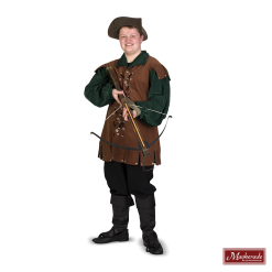 Middeleeuws Robin Hood-pak, Bruin-groene Hes Met Zwarte Broek