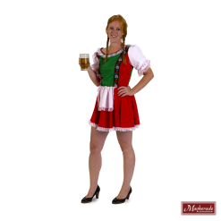 Rood Jurkje Met Groene Voorkant Met Franjes