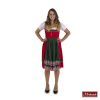 Oktoberfest Verhuur: Rode Jurk Met Groene Randen En Witte Blouse -MASKERADE KLEDING Verkoop TIRL435RR