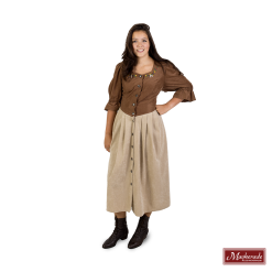 Lichtbruine Tiroler Rok Met Donkerbruine Top