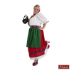 Lange Oktoberfest Dirndl Met Witte Bovenkant En Rode Rok -MASKERADE KLEDING Verkoop TIRL450WR
