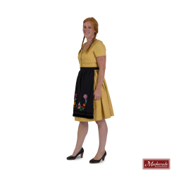 Gele Tiroler Jurk Met Een Zwart Schort