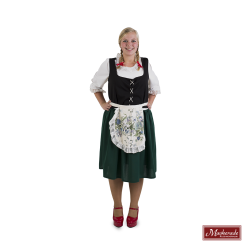 Groene Tiroler Jurk Met Witte Bovenkant