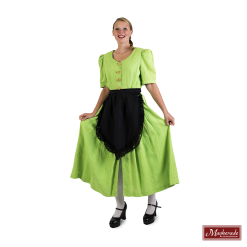 Groene Tiroler Jurk Met Zwart Schortje