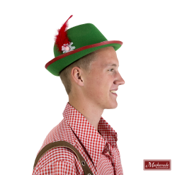 Groene Tiroler Hoed Met Rode Veer