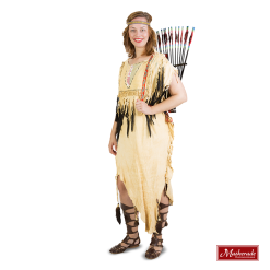 Lichtgele Originele Indianenjurk Van Suede