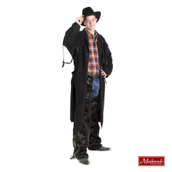 Lange Cowboyjas Met Chaps En Oranje Blouse